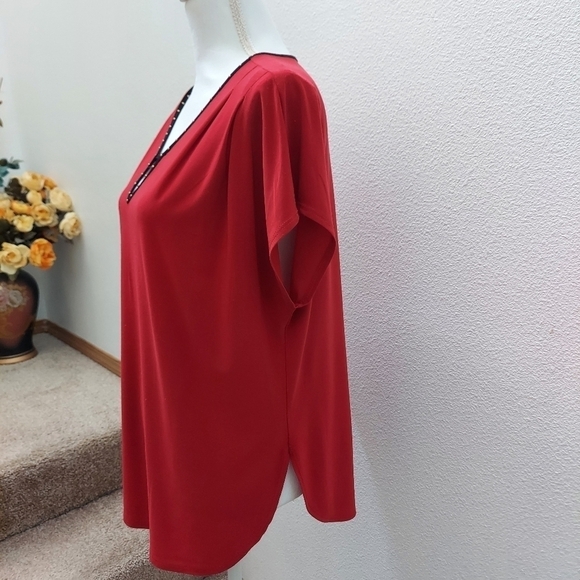 Ridge woman blouse Size Xl Red/black Hiding tummy. Formal.Casual Any season Gift - Picture 2 of 4